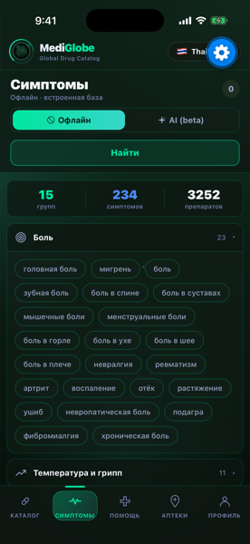 MediGlobe — поиск по симптомам